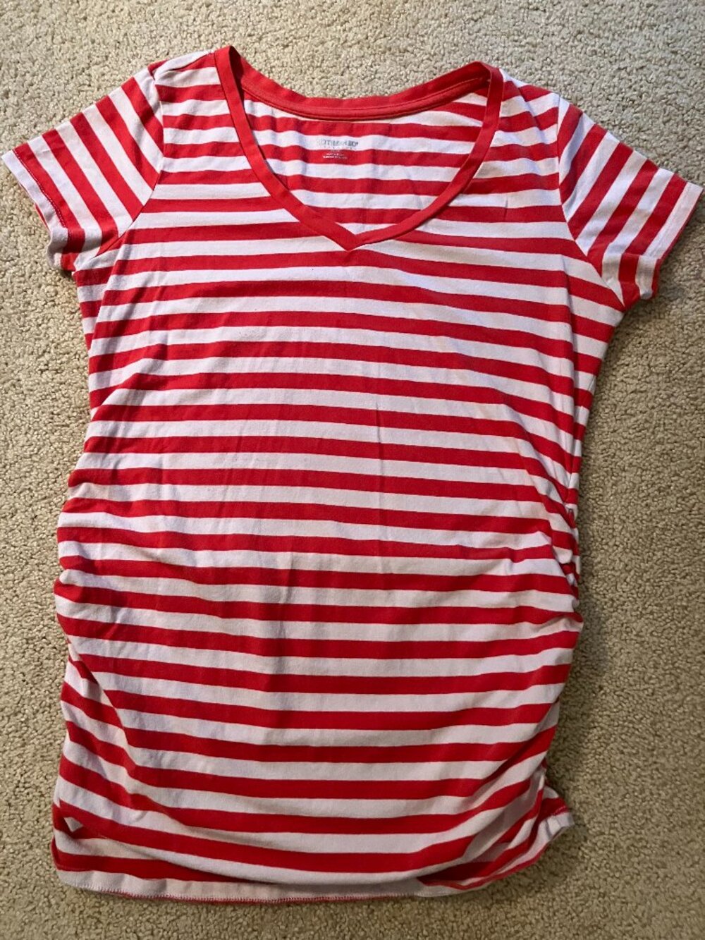 Motherhood Maternity, Size M, Orange/White Striped Top